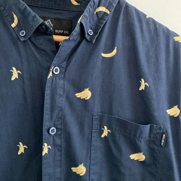 Men’s button down banana print shirt XL - Picture 2 of 6